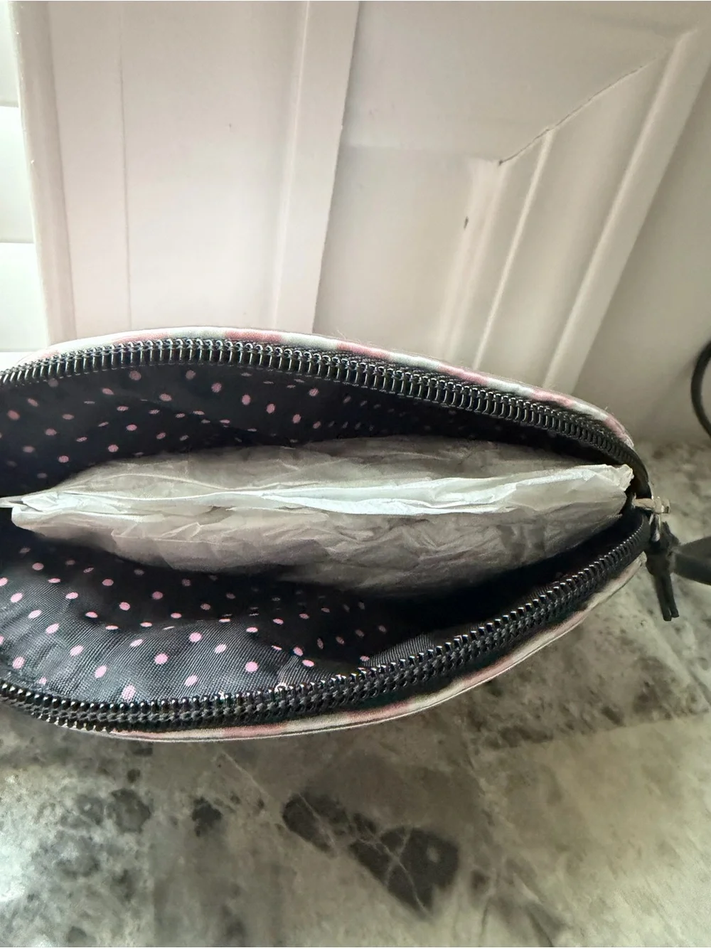 Victoria's Secret Pink & White Striped Cosmetic Bag